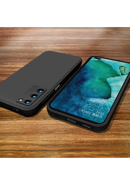 Huawei Honor V30 Pro İçin İnce Likit Silikon ShockProof Korumalı Kılıf (Yurt Dışından)