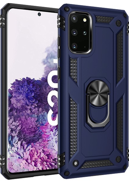 Samsung Galaxy S20 Plus İçin Çift Katmanlı Halkalı Standlı ShockProof Kılıf (Yurt Dışından)
