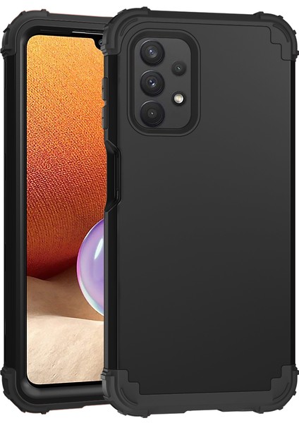Samsung Galaxy A32 5G İçin Yumuşak Silikon Pc Bumper 3'ü 1 Arada ShockProof Korumalı Kılıf (Yurt Dışından)