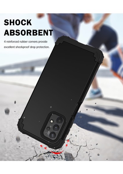 Samsung Galaxy A32 5G İçin Yumuşak Silikon Pc Bumper 3'ü 1 Arada ShockProof Korumalı Kılıf (Yurt Dışından)