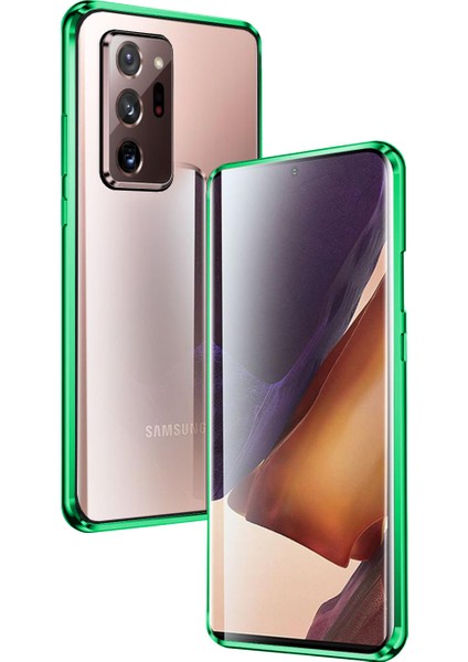 Samsung Galaxy Note 20 Ultra İçin 360 Derece Tam Koruma Şeffaf Manyetik Metal Bumper Kılıf (Yurt Dışından)