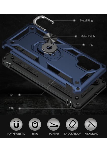 Samsung Galaxy A32 5G İçin Çift Katmanlı Halkalı Standlı Kılıf (Yurt Dışından) modelleri