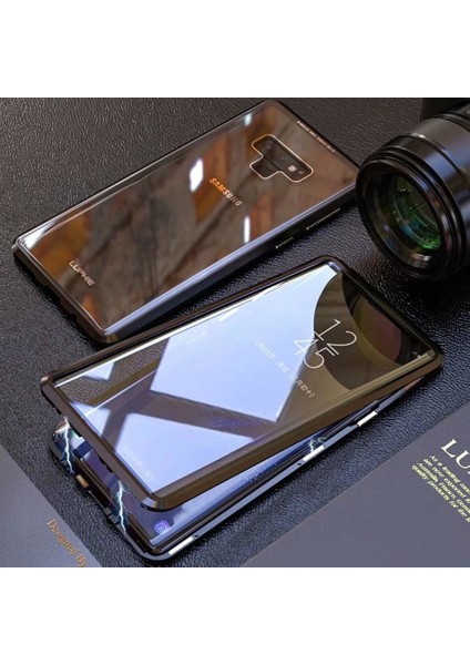 Samsung Galaxy Note 9 İçin 360° Koruma Tam Kaplayıcı Metal Bumper Manyetik Flip Kılıf (Yurt Dışından)