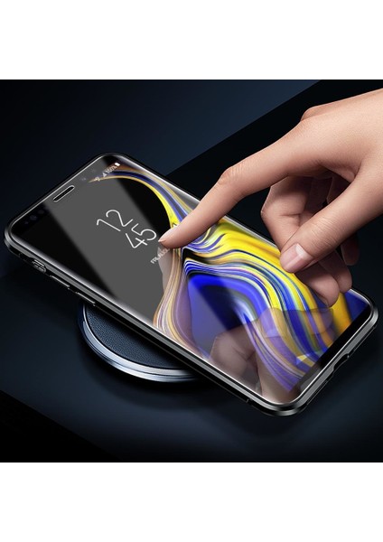Samsung Galaxy Note 9 İçin 360° Koruma Tam Kaplayıcı Metal Bumper Manyetik Flip Kılıf (Yurt Dışından)