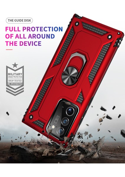 Samsung Galaxy Note 20 Ultra İçin Çift Katmanlı Halkalı Standlı Kılıf (Yurt Dışından)
