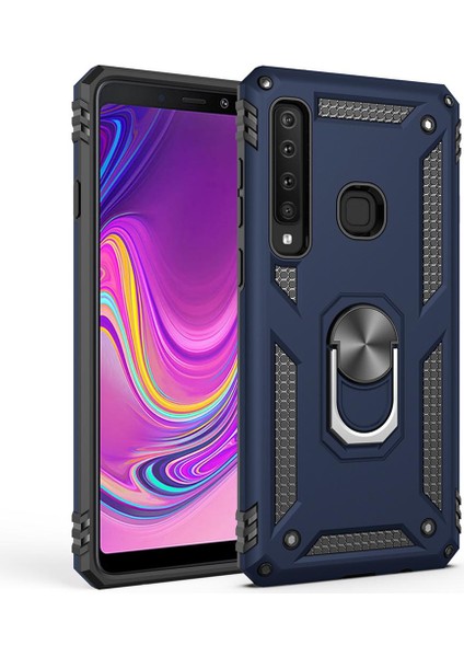 Samsung Galaxy A9 2018 İçin Çift Katmanlı Halkalı Standlı ShockProof Kılıf (Yurt Dışından)