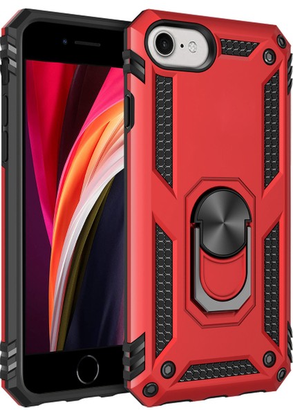 iPhone Se 2020 / iPhone 7 / 8 İçin Çift Katmanlı Halkalı Standlı ShockProof Kılıf (Yurt Dışından)