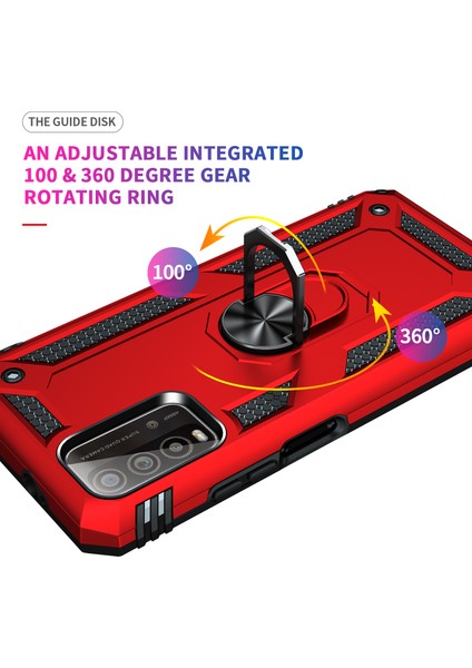 Xiaomi Poco M3 / Redmi 9t / Redmi 9 Power İçin Çift Katmanlı Halkalı Standlı Kılıf (Yurt Dışından) fırsatları