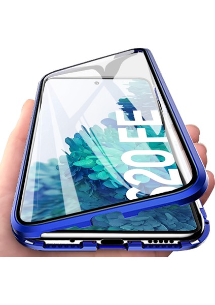 Samsung Galaxy S20 Fe İçin 360 Derece Tam Koruma Şeffaf Manyetik Metal Bumper Kılıf (Yurt Dışından)