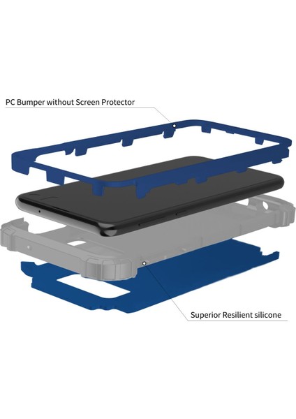 Samsung Galaxy S10E İçin Pc Yumuşak Tpu Bumper 3'ü 1 Arada Koruma ShockProof Kılıf (Yurt Dışından)