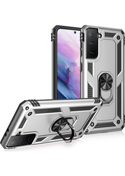 Samsung Galaxy S21 Plus 5G İçin Çift Katmanlı Halkalı Standlı Kılıf (Yurt Dışından)