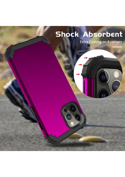 iPhone 12 Pro Max İçin Yumuşak Silikon Pc Bumper 3'ü 1 Arada ShockProof Korumalı Kılıf (Yurt Dışından)