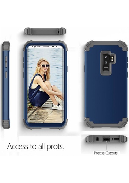 Samsung Galaxy S9 Plus İçin Pc Yumuşak Tpu Bumper 3'ü 1 Arada Koruma ShockProof Kılıf (Yurt Dışından)