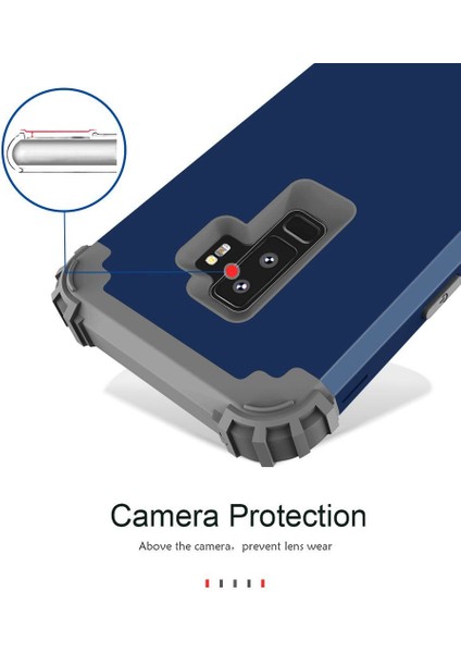 Samsung Galaxy S9 Plus İçin Pc Yumuşak Tpu Bumper 3'ü 1 Arada Koruma ShockProof Kılıf (Yurt Dışından)