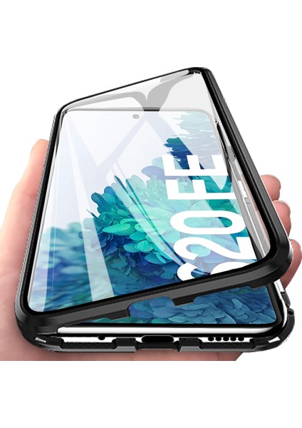 Samsung Galaxy S20 Fe İçin 360 Derece Tam Koruma Şeffaf Manyetik Metal Bumper Kılıf (Yurt Dışından)