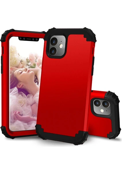 iPhone 11 İçin Pc Yumuşak Tpu Bumper 3'ü 1 Arada Koruma ShockProof Kılıf (Yurt Dışından)