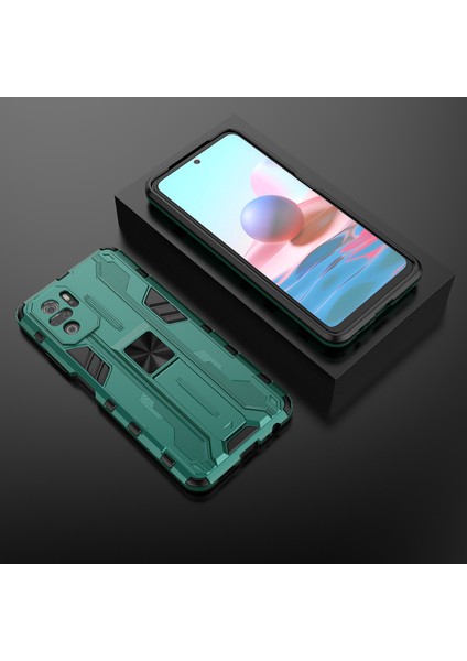Xiaomi Redmi Note 10 4G / Note 10S İçin Çift Katmanlı Pc Tpu Bumper Kaymaz ShockProof Korumalı Kılıf (Yurt Dışından)