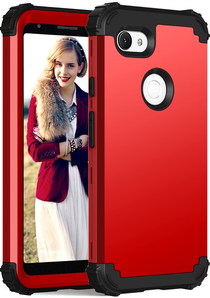 Google Pixel 3A Xl İçin Yumuşak Silikon Pc Bumper 3'ü 1 Arada ShockProof Korumalı Kılıf (Yurt Dışından)