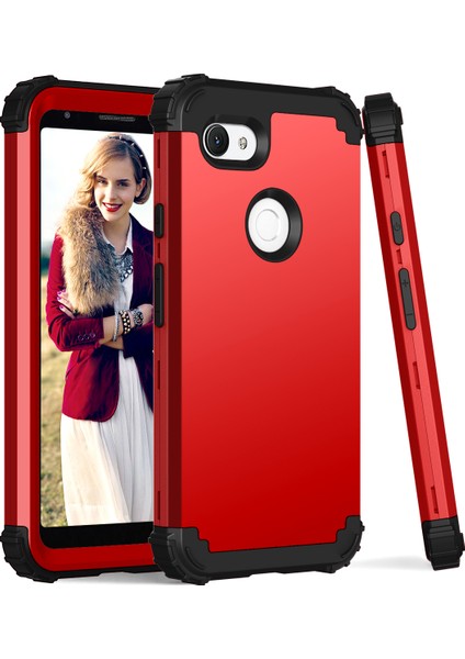 Google Pixel 3A Xl İçin Yumuşak Silikon Pc Bumper 3'ü 1 Arada ShockProof Korumalı Kılıf (Yurt Dışından)