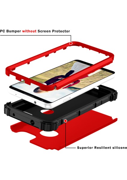 Google Pixel 3A Xl İçin Yumuşak Silikon Pc Bumper 3'ü 1 Arada ShockProof Korumalı Kılıf (Yurt Dışından)