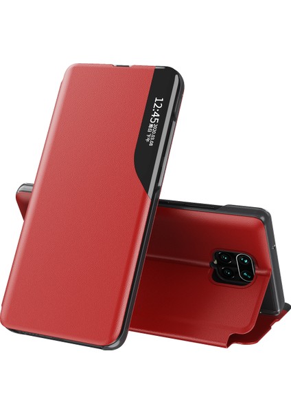 Xiaomi Redmi Note 9s / 9 Pro / 9 Pro Max İçin Pu Deri Pencereli Flip Koruyucu Kılıf (Yurt Dışından)