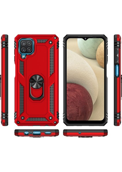Samsung Galaxy A12 5G İçin Çift Katmanlı Halkalı Standlı Kılıf (Yurt Dışından) fiyatları