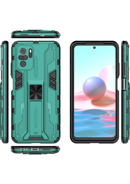 Xiaomi Redmi Note 10 4G / Note 10S İçin Çift Katmanlı Pc Tpu Bumper Kaymaz ShockProof Korumalı Kılıf (Yurt Dışından)