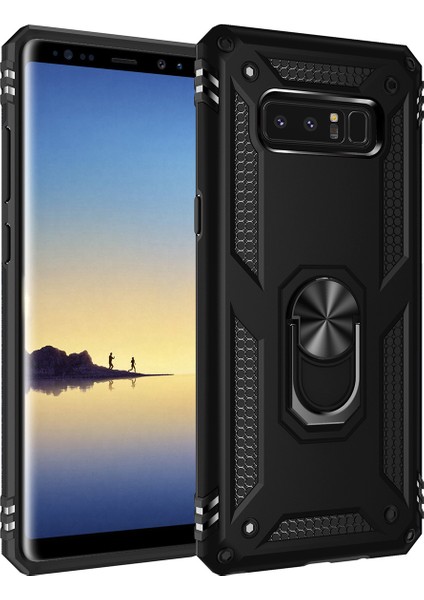 Samsung Galaxy Note 8 İçin Çift Katmanlı Halkalı Standlı ShockProof Kılıf (Yurt Dışından)