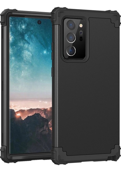 Samsung Galaxy Note 20 Ultra İçin Yumuşak Silikon Pc Bumper 3'ü 1 Arada ShockProof Korumalı Kılıf (Yurt Dışından)