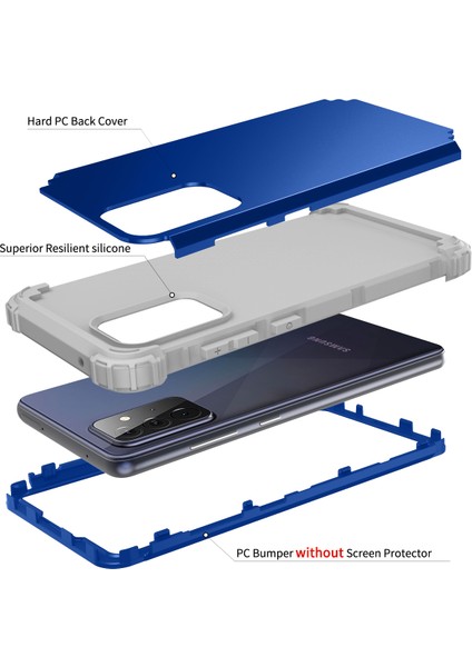 Samsung Galaxy A72 4G/5G İçin Yumuşak Silikon Pc Bumper 3'ü 1 Arada ShockProof Korumalı Kılıf (Yurt Dışından) fırsatları