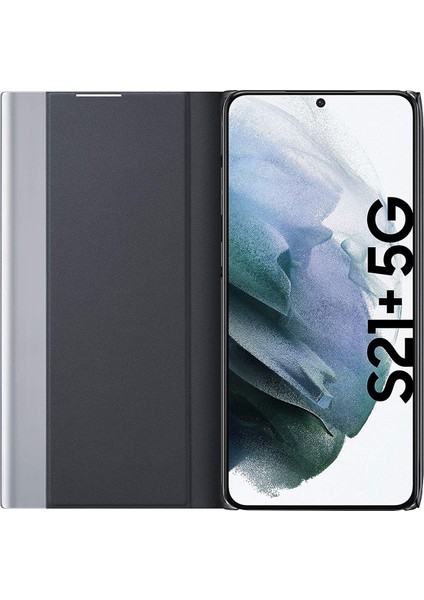 Samsung Galaxy S21 Plus 5G İçin İnce Flip Pu Deri Pencereli Standlı Kılıf (Yurt Dışından)