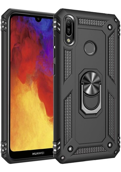Huawei Y6 2019 / Y6 Prime 2019 İçin Çift Katmanlı Halkalı Standlı ShockProof Kılıf (Yurt Dışından)