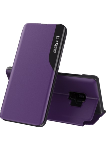 Samsung Galaxy S9 Plus İçin Pu Deri Pencereli Flip Koruyucu Kılıf (Yurt Dışından)