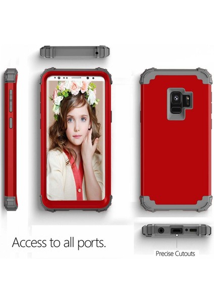 Samsung Galaxy S9 İçin Pc Yumuşak Tpu Bumper 3'ü 1 Arada Koruma ShockProof Kılıf (Yurt Dışından)