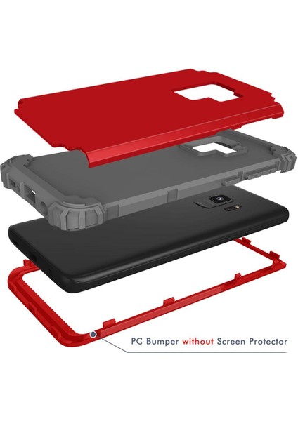 Samsung Galaxy S9 İçin Pc Yumuşak Tpu Bumper 3'ü 1 Arada Koruma ShockProof Kılıf (Yurt Dışından)