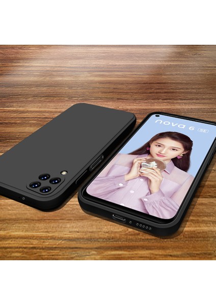 Huawei P40 Lite İçin İnce Likit Silikon ShockProof Korumalı Kılıf (Yurt Dışından)