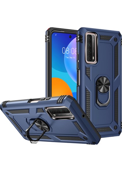 Huawei P 2021 İçin Çift Katmanlı Halkalı Standlı Kılıf (Yurt Dışından)