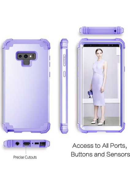 Samsung Galaxy Note 9 İçin Pc Yumuşak Tpu Bumper 3'ü 1 Arada Koruma ShockProof Kılıf (Yurt Dışından)