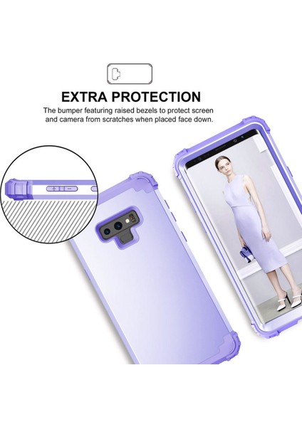 Samsung Galaxy Note 9 İçin Pc Yumuşak Tpu Bumper 3'ü 1 Arada Koruma ShockProof Kılıf (Yurt Dışından)