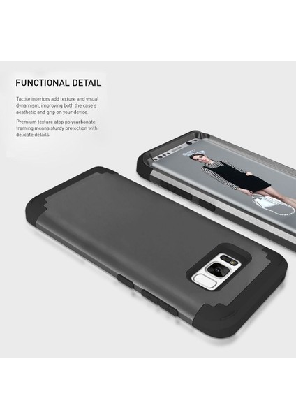 Samsung Galaxy S8 İçin Pc Yumuşak Tpu Bumper 3'ü 1 Arada Koruma ShockProof Kılıf (Yurt Dışından)