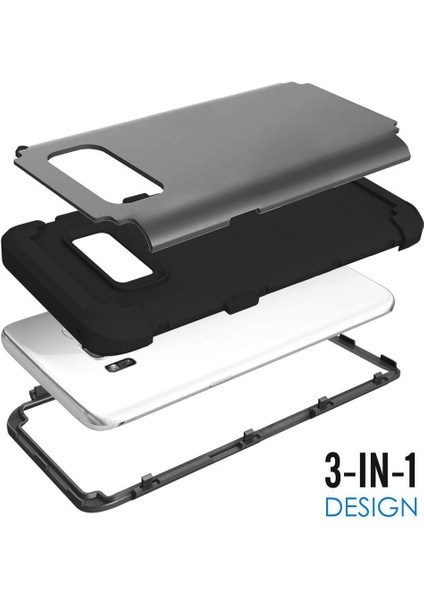 Samsung Galaxy S8 İçin Pc Yumuşak Tpu Bumper 3'ü 1 Arada Koruma ShockProof Kılıf (Yurt Dışından)