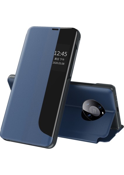 Huawei Mate 40 Pro İçin Pu Deri Pencereli Flip Koruyucu Kılıf (Yurt Dışından)