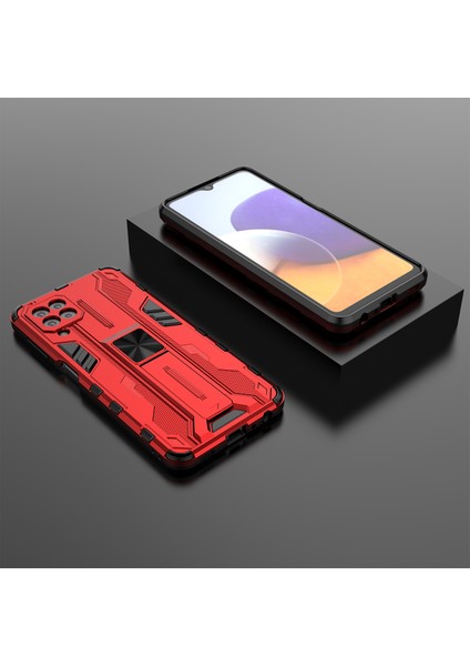 Samsung Galaxy A22 4G İçin Çift Katmanlı Pc Tpu Bumper Kaymaz ShockProof Korumalı Kılıf (Yurt Dışından)