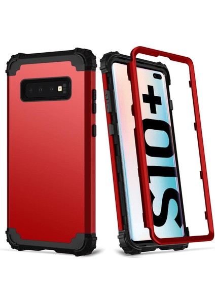 Samsung Galaxy S10 Plus İçin Pc Yumuşak Tpu Bumper 3'ü 1 Arada Koruma ShockProof Kılıf (Yurt Dışından)