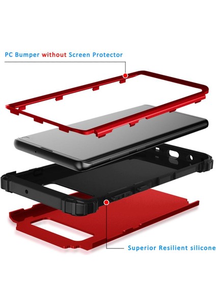 Samsung Galaxy S10 Plus İçin Pc Yumuşak Tpu Bumper 3'ü 1 Arada Koruma ShockProof Kılıf (Yurt Dışından) modelleri