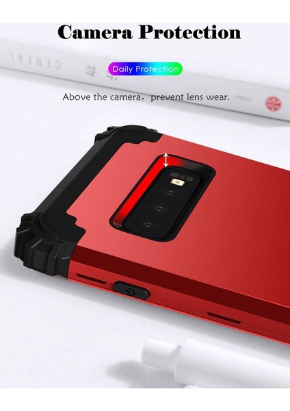 Samsung Galaxy S10 Plus İçin Pc Yumuşak Tpu Bumper 3'ü 1 Arada Koruma ShockProof Kılıf (Yurt Dışından) indirimleri
