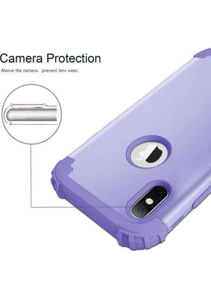 iPhone XS / iPhone X İçin Pc Yumuşak Tpu Bumper 3'ü 1 Arada Koruma ShockProof Kılıf (Yurt Dışından)