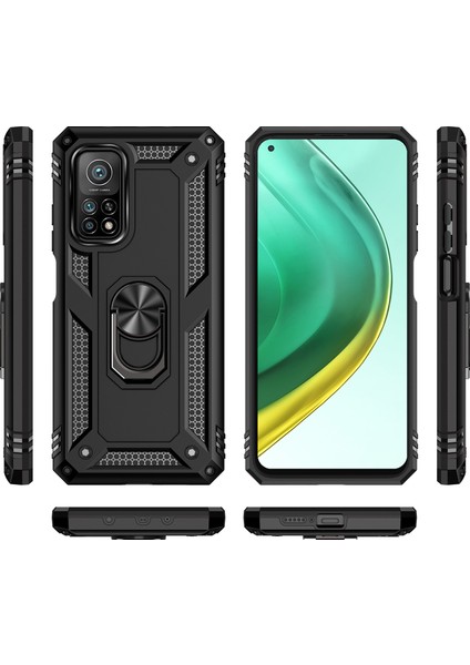 Xiaomi Mi 10T / Mi 10T Pro İçin Çift Katmanlı Halkalı Standlı Kılıf (Yurt Dışından)