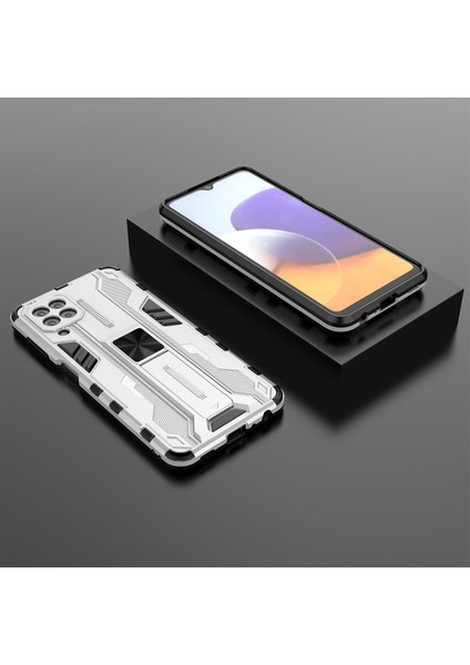 Samsung Galaxy A22 4G İçin Çift Katmanlı Pc Tpu Bumper Kaymaz ShockProof Korumalı Kılıf (Yurt Dışından)