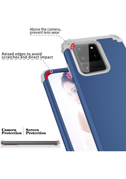 Samsung Galaxy S20 Ultra İçin Yumuşak Silikon Pc Bumper 3'ü 1 Arada ShockProof Korumalı Kılıf (Yurt Dışından)